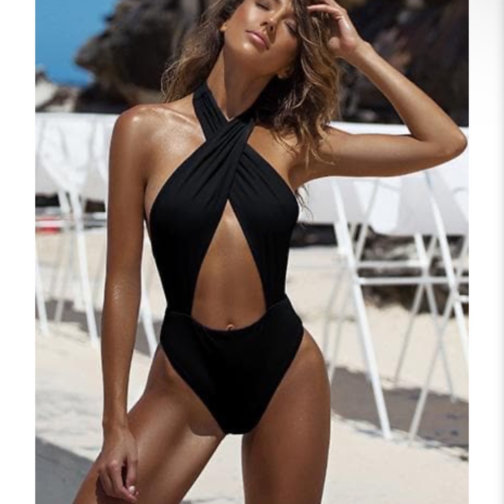 Elegant Black One-Piece Swimsuit